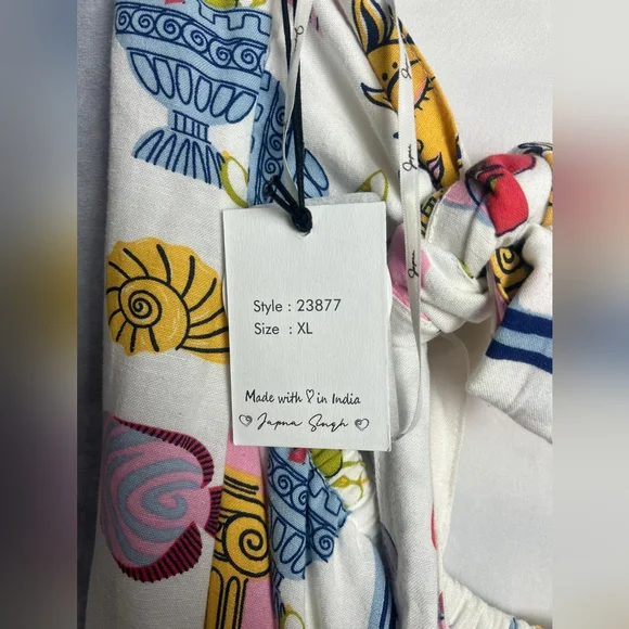 Japna Linen Blend Greece Summer Strapless sun Pocket Dress Size XL - Picture 10 of 11